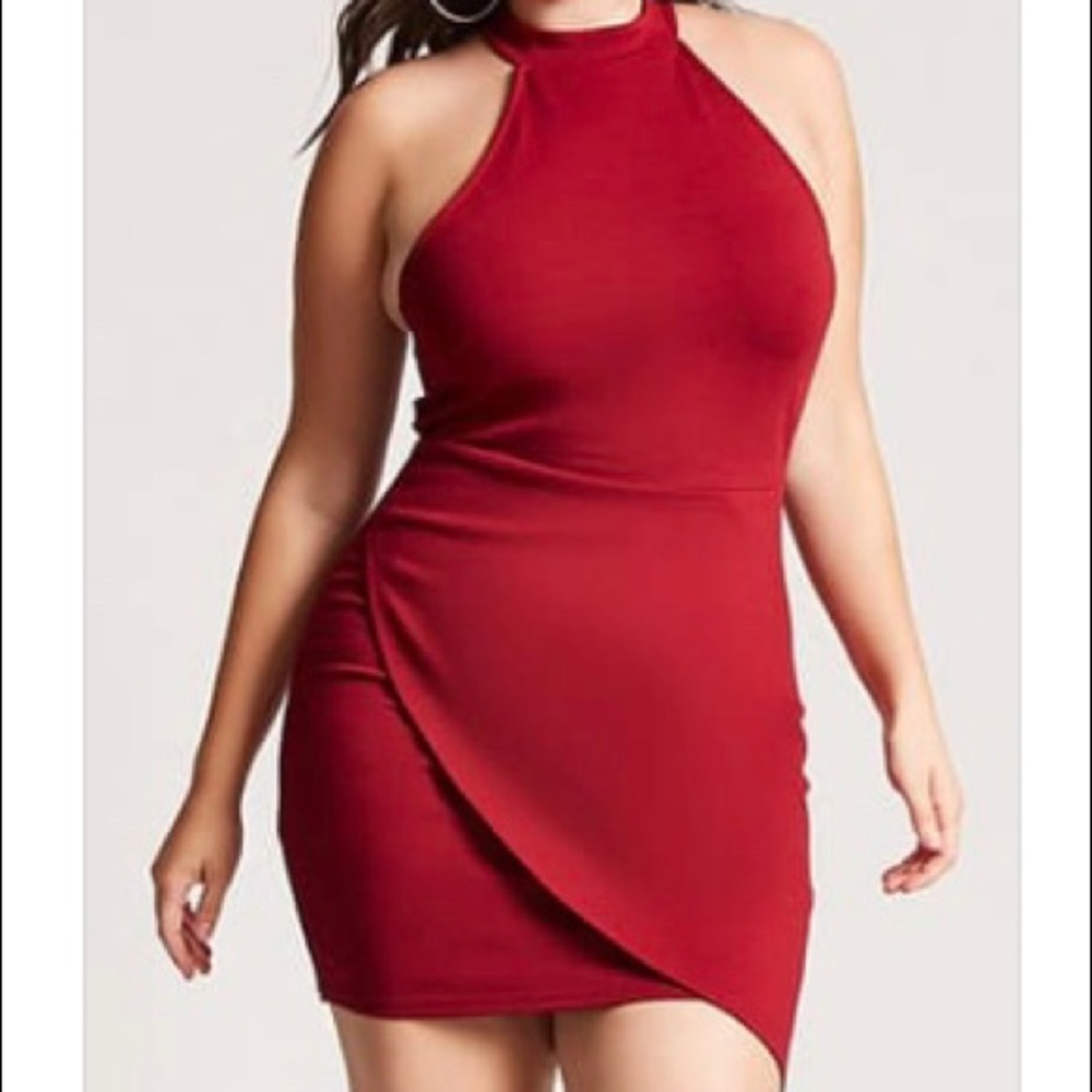Plus Size High Neck Dress